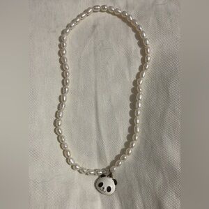 Cute panda necklace with pearls